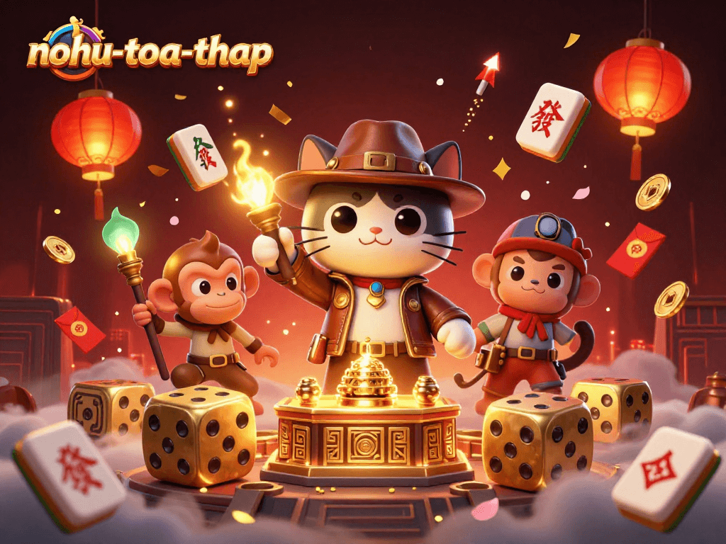 Join the adventure with nohu-toa-thap in an exciting temple filled with casino artifacts and treasures.