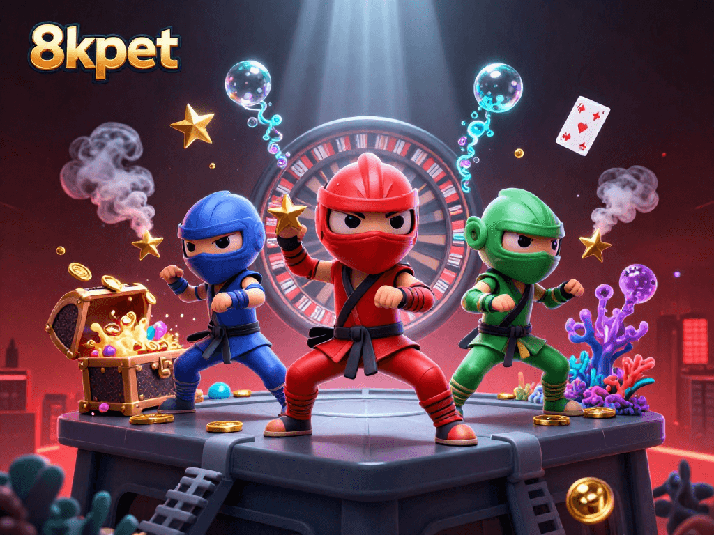 Engage in thrilling action at 8xbet with colorful chameleons and exciting casino elements.