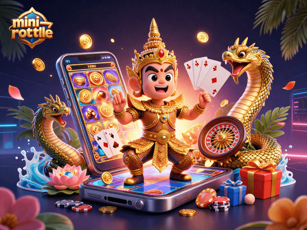 Experience the thrill of mini-roulette with vibrant casino elements and engaging action.