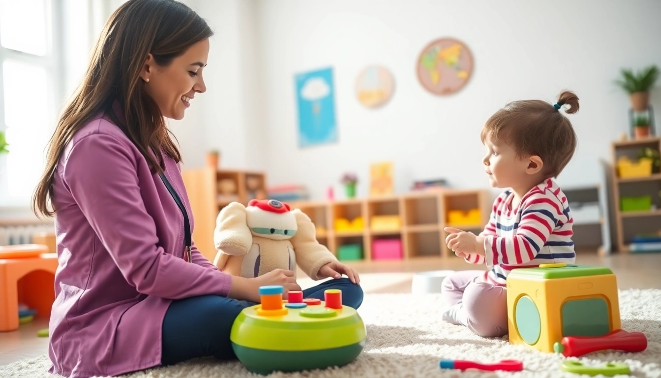 Child participating in ABA therapy in South Lyon, supported by a therapist in a bright room.