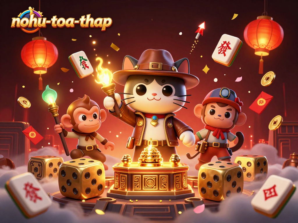 Join the adventure with nohu-toa-thap in an exciting temple filled with casino artifacts and treasures.