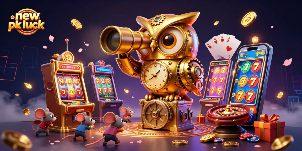 Spin the reels with new pk luck in this dynamic casino illustration filled with excitement.