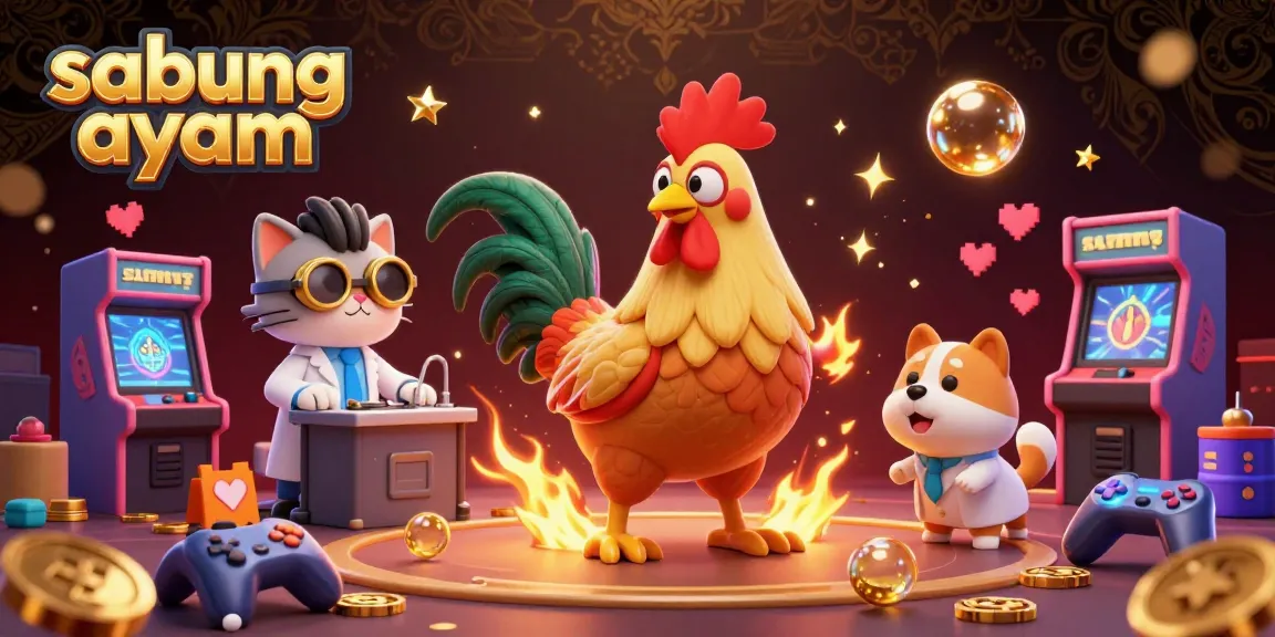 Experience thrilling sabung ayam in a vibrant 3D scene with dynamic elements and detailed characters.