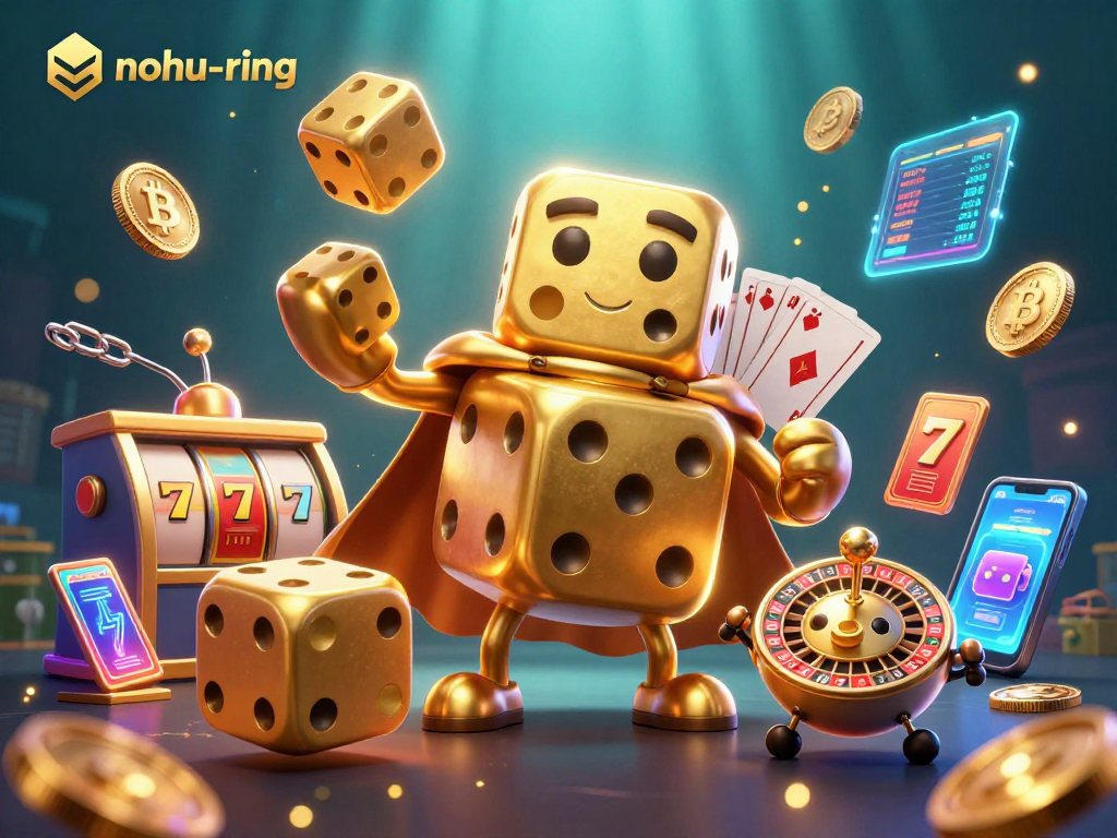 Experience the thrill of nohu-ring with a dynamic casino scene featuring golden dice and jackpot excitement.