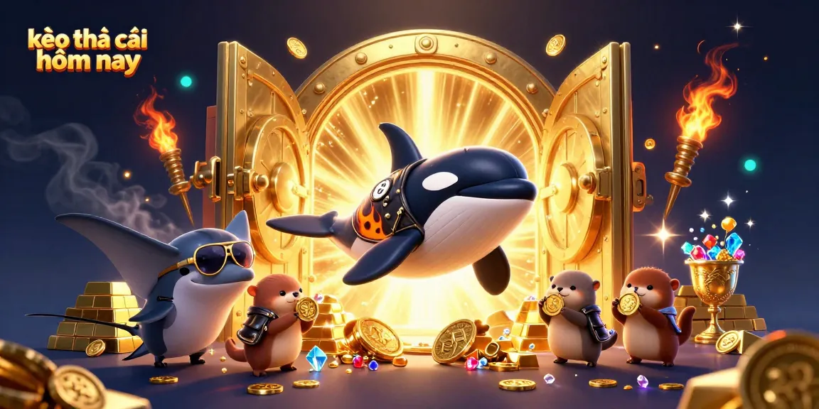 Experience kèo nhà cái hôm nay with vibrant sea creatures and golden treasures in a thrilling casino scene.