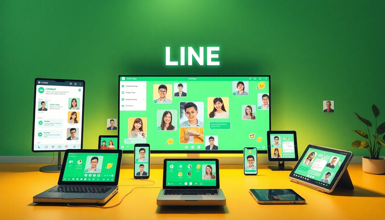 下載LINE應用程式界面的美麗範例，展示多功能選項和使用者互動。