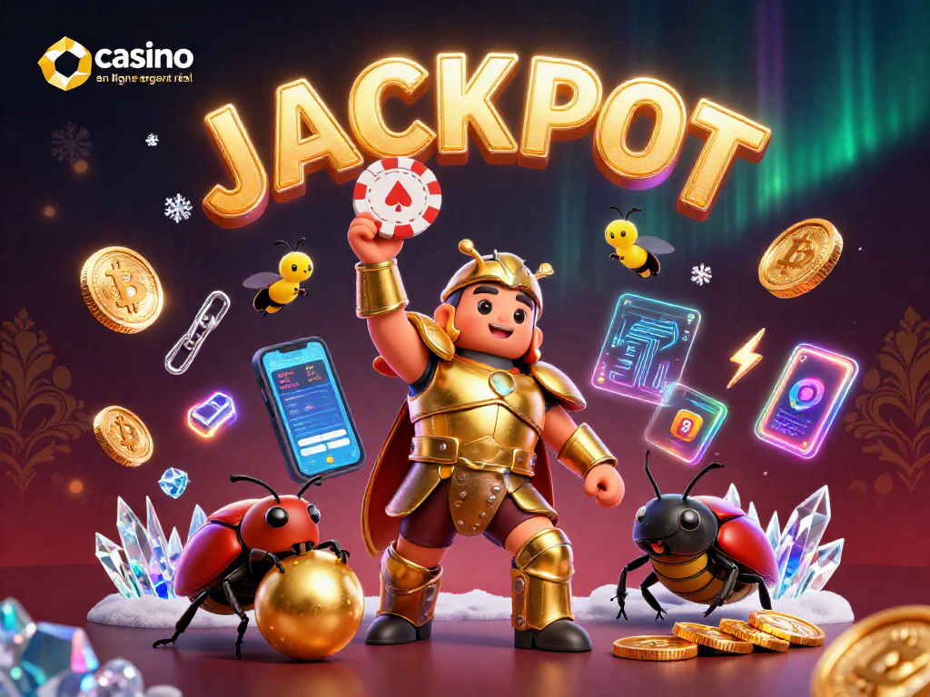 Gagnez avec des casinos en ligne argent réel grâce à une illustration captivante du scarabée héros.