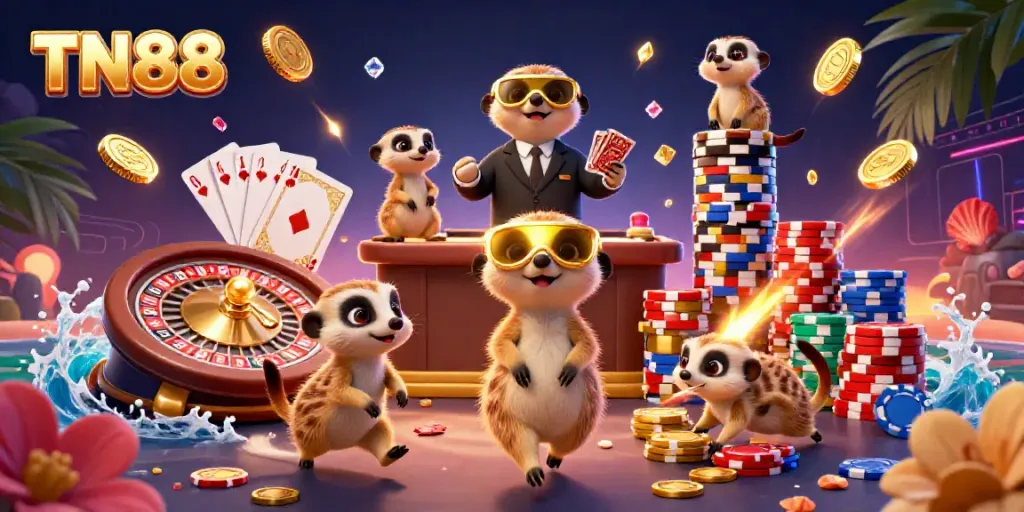 Experience the excitement of TN88 casino with meerkats in action, winning big!