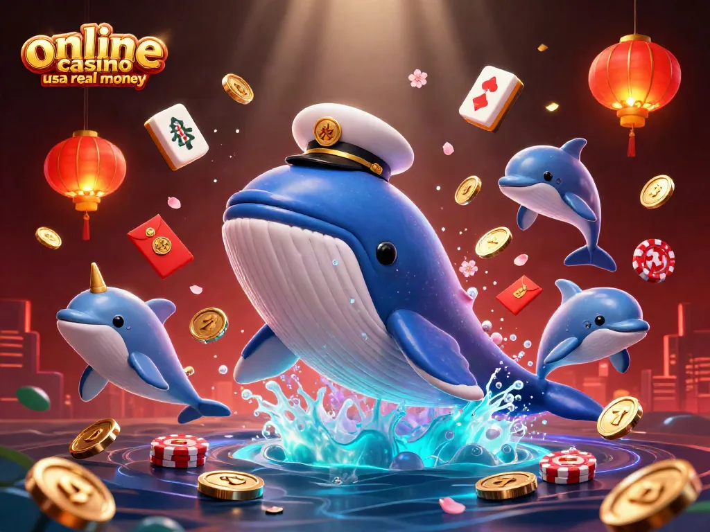 Experience the thrill at an online casino USA real money with vibrant sea creatures and festive decorations.