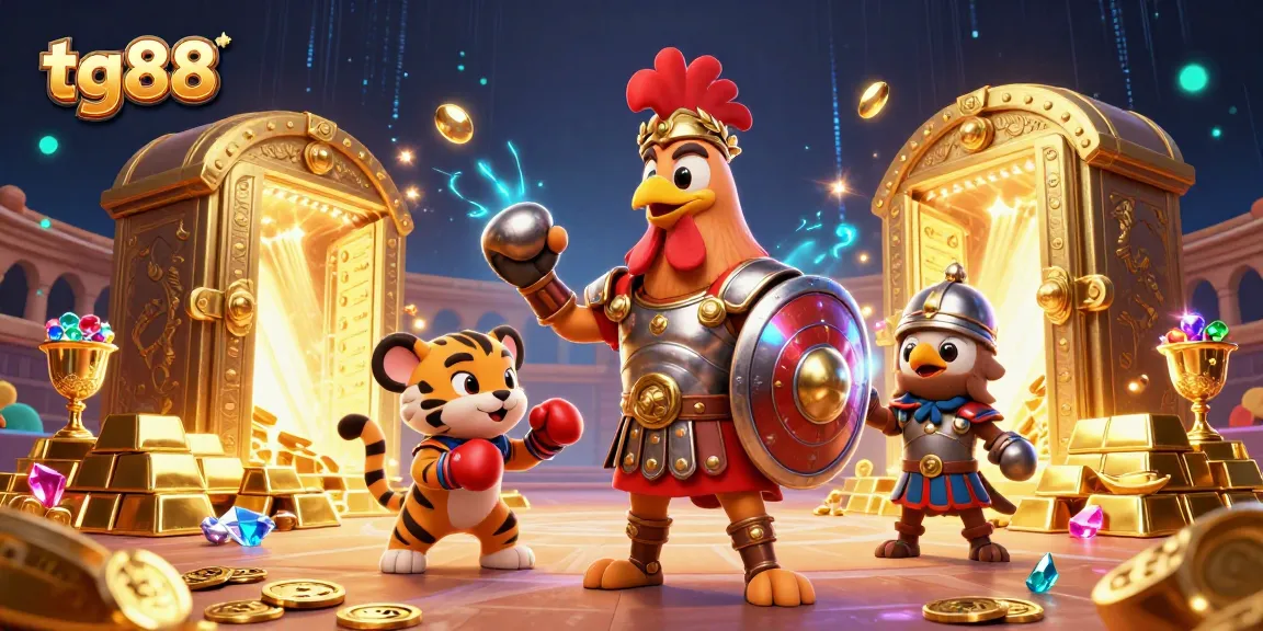 Experience the thrill of tg88 with a dynamic gladiator scene packed with treasures and excitement.