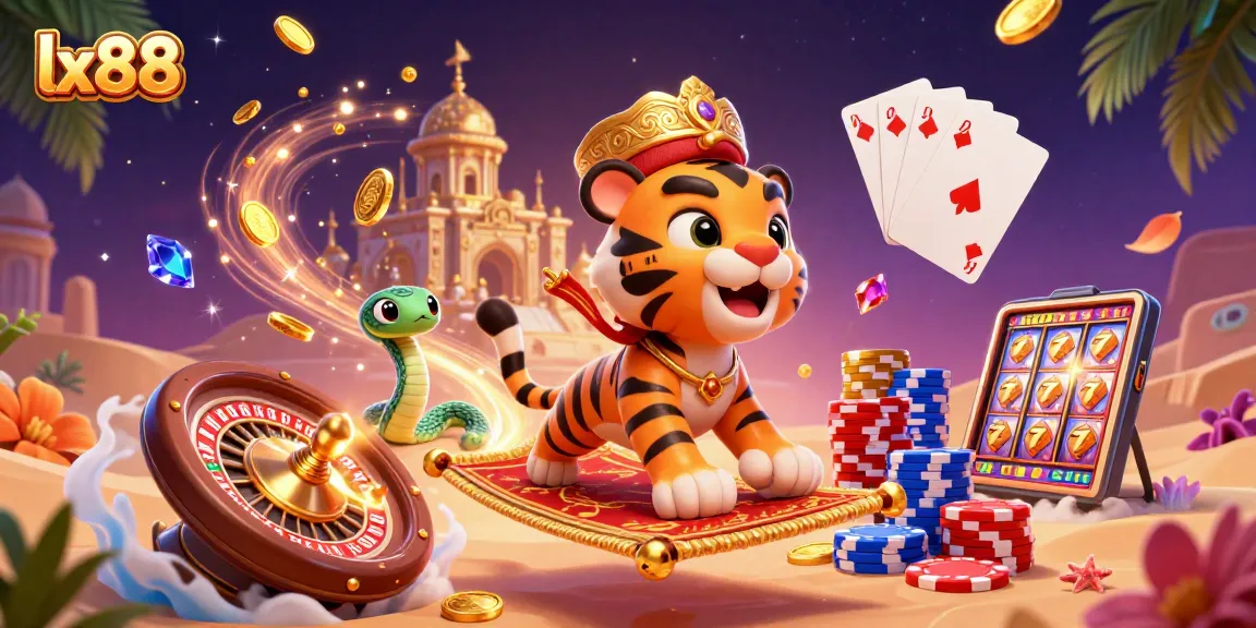 Experience the enchanting lx88 casino adventure with a flying carpet and sparkling treasures.
