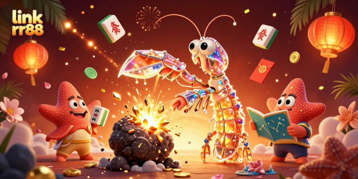Win big at link rr88 with exciting games, featuring colorful samurai shrimp amidst golden coins.