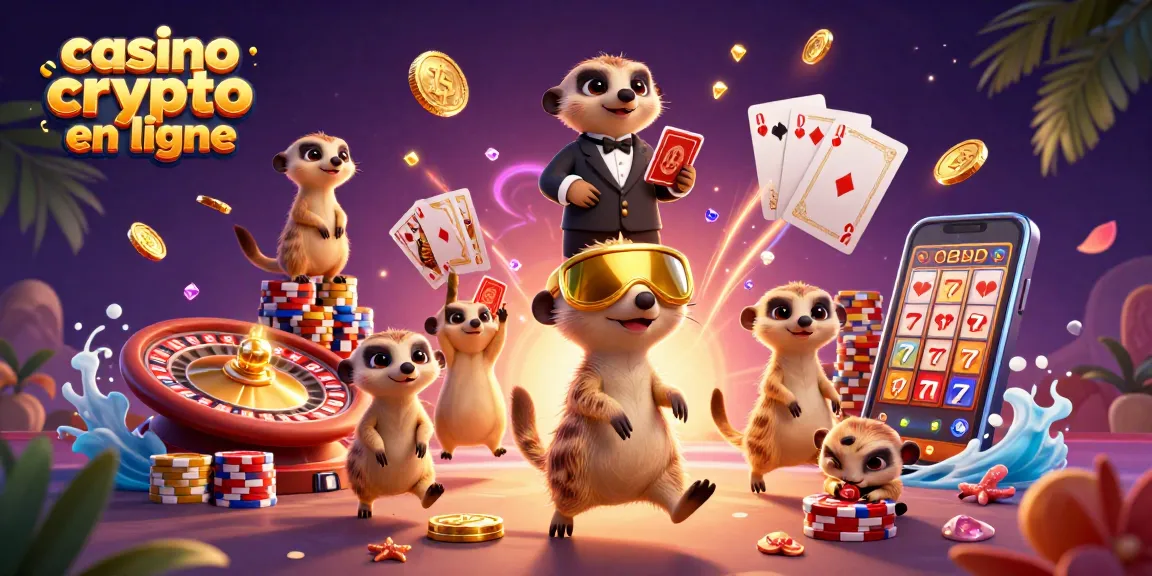 Profitez d'une expérience immersive de casino crypto en ligne avec des suricates animés et des éléments ludiques