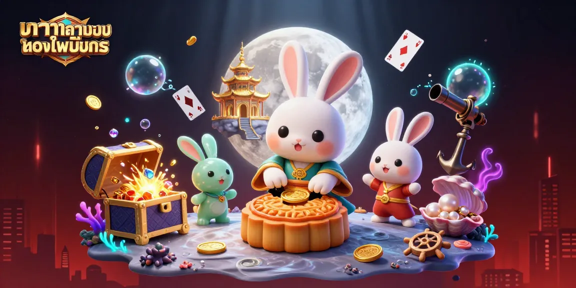 จินตนาการของบาคาร่าความหมายของไพ่มังกร โดยมีกระต่ายจีนกับเหรียญทองและชิปโป๊กเกอร์