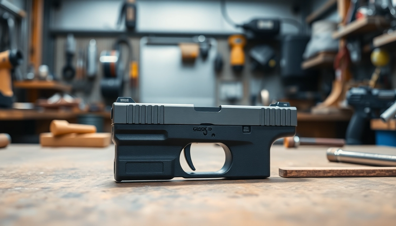 Showcase of the glock 48 mos slide, emphasizing its precision design and smooth finish.