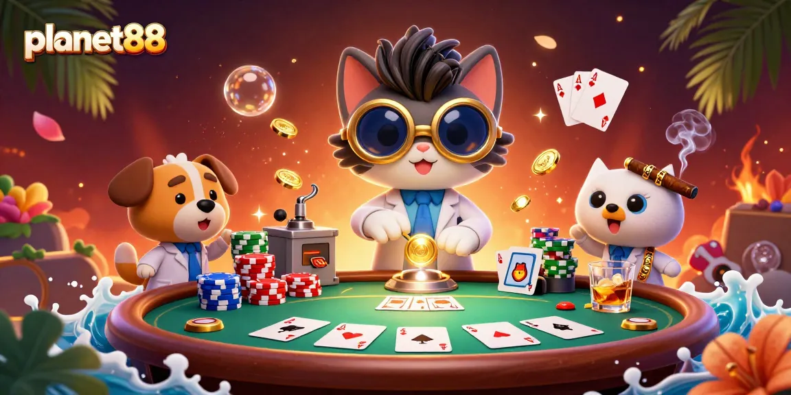 Experience the excitement of planet88 with animated characters and vibrant casino elements.