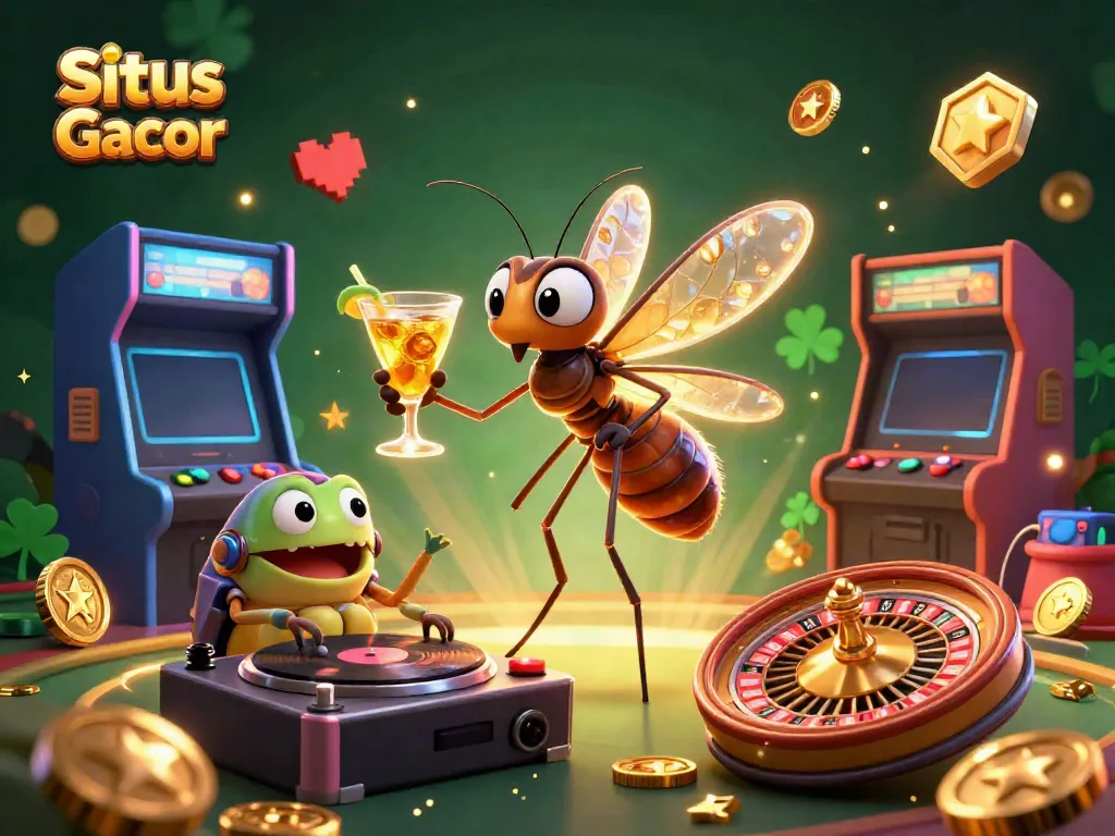 Situs Slot Gacor menunjukkan karakter kasino unik dengan elemen permainan yang berkilau dan menyenangkan.