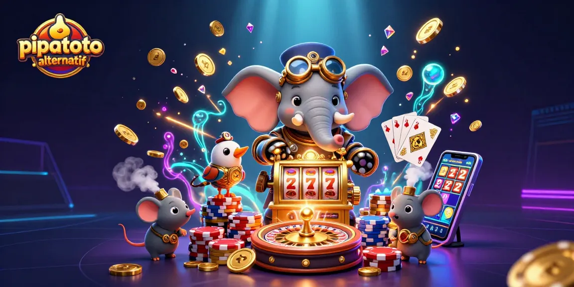 Spin the reels at pipatoto alternatif for a chance to win big, surrounded by coins and vibrant game elements.