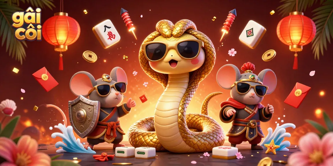 Engage with the vibrant 3D scene of gái gọi amidst floating mahjong tiles and enchanted decorative elements.