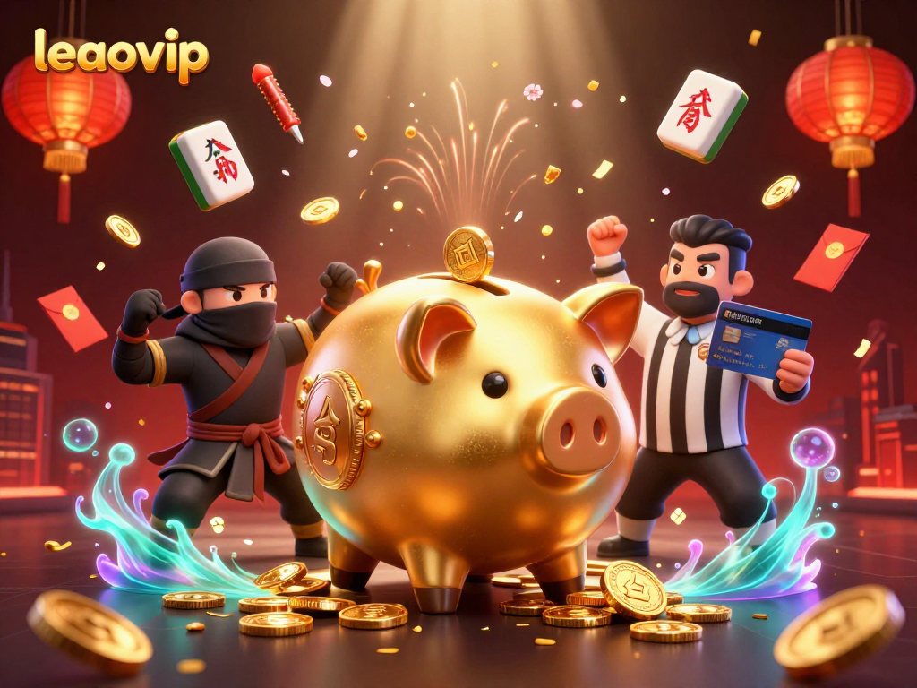 Experience the excitement of leaovip with dynamic characters in a vibrant casino scene.