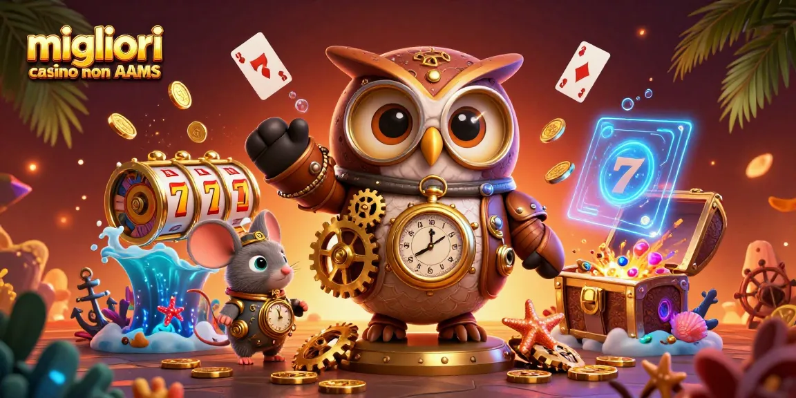 Immagine esplosiva dei migliori casino non AAMS con personaggi steampunk e slot interattive.