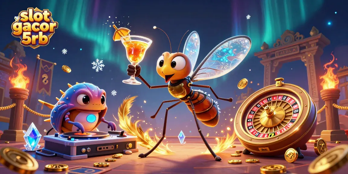 Engage with slot gacor 5rb at lively 3D casino featuring a unique mascot, vibrant elements, and dynamic action.