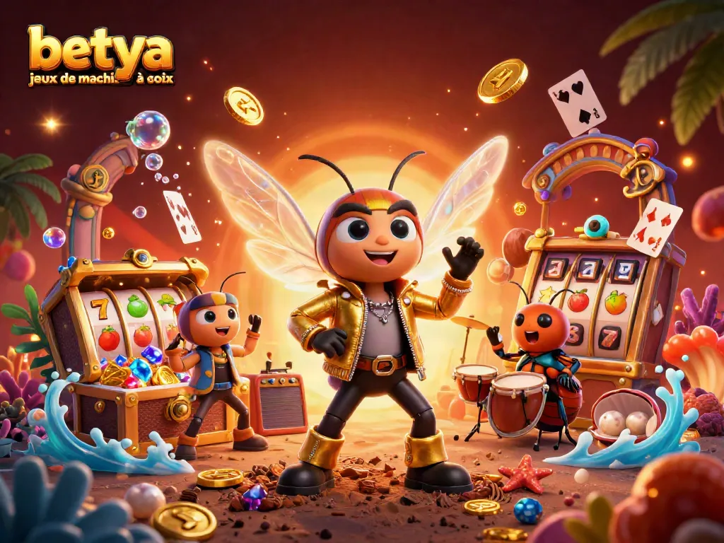 Experience the thrill of betya jeux de machines à sous with a vibrant 3D casino illustration.