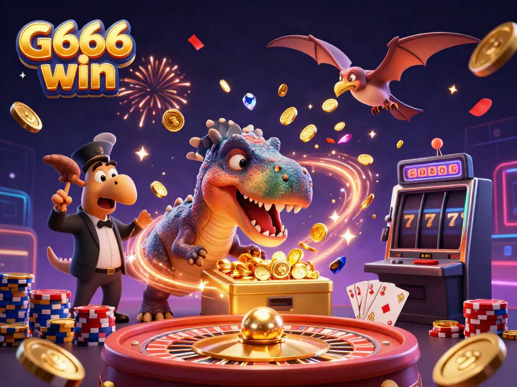 Spin and win with G666 win as a playful pachycephalosaurus hits the jackpot!