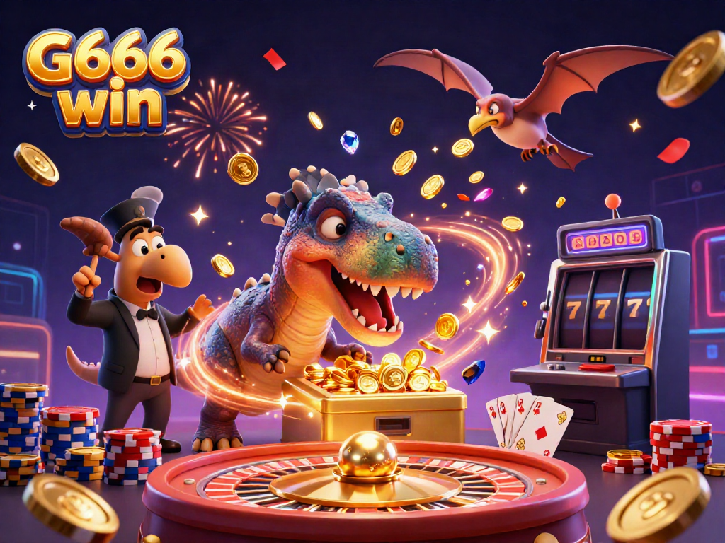Spin and win with G666 win as a playful pachycephalosaurus hits the jackpot!