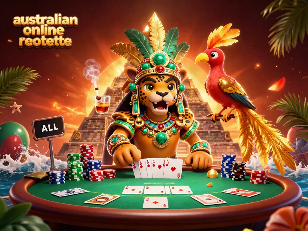 Experience the thrill of australian online roulette with captivating 3D characters and casino elements.