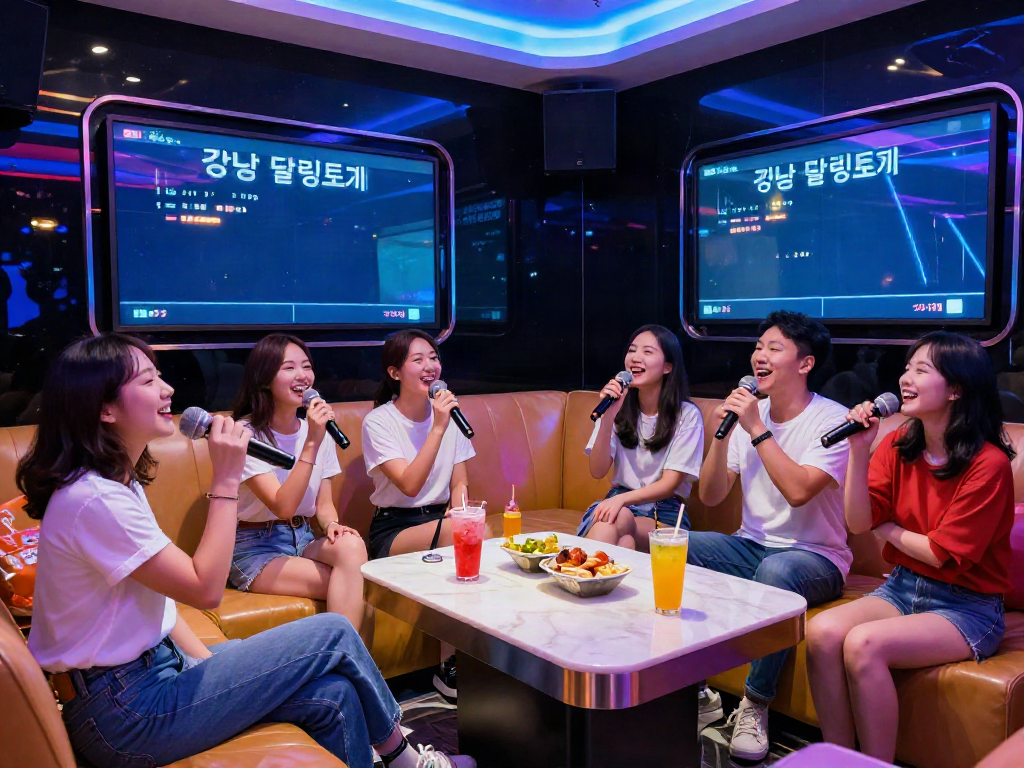 강남 달리는토끼에서 친구들과 즐거운 노래 시간을 보내는 모습