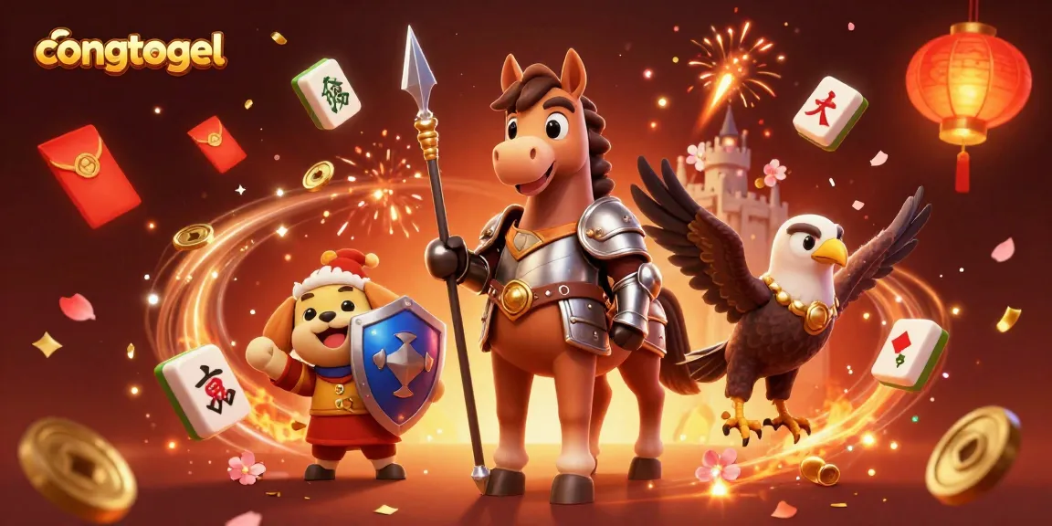 Engage in vibrant congtogel action with medieval characters amidst celebratory decorations.