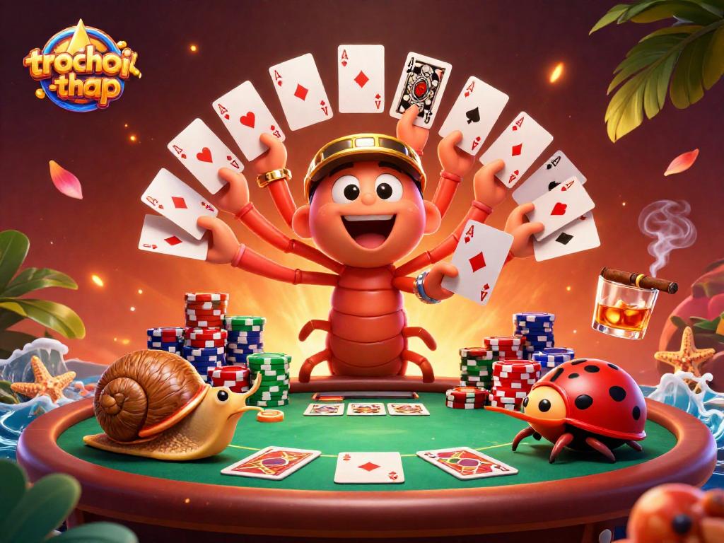 Experience trochoi-thap with a vibrant dealer and high-roller in this dynamic casino scene.