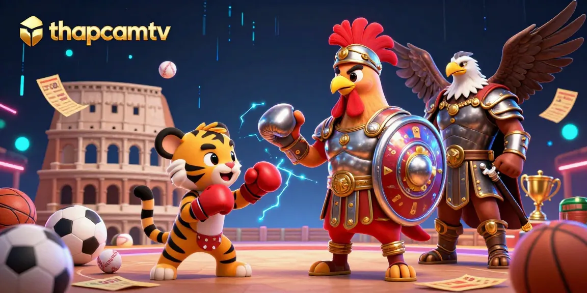 Experience the excitement of thapcamtv with dynamic sports betting visuals in a vibrant 3D scene.