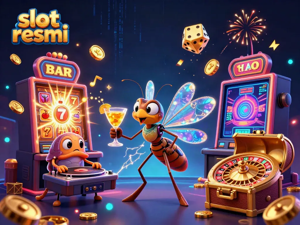 Experience exciting moments with slot resmi featuring a vibrant casino scene with animated characters and lively gameplay.