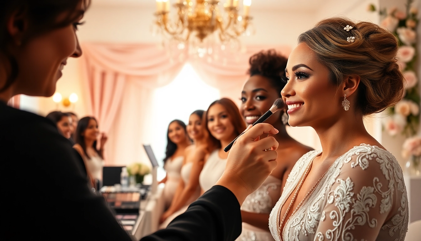 Dallas bridal glam team delivering stunning looks in a bright, elegant studio setting.