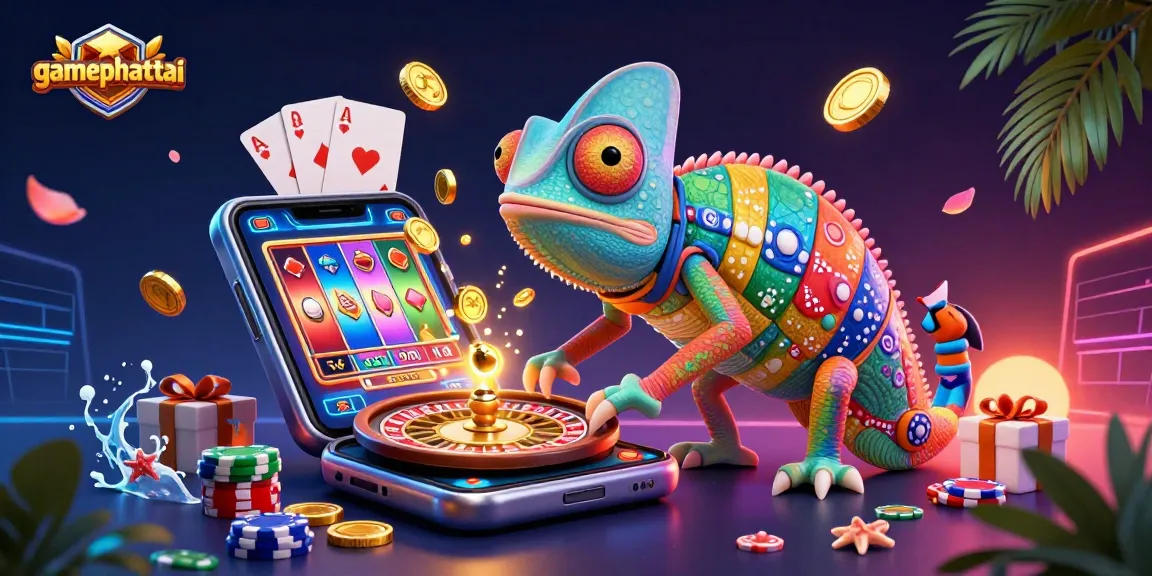 Engage in thrilling gameplay with gamephattai’s vibrant 3D casino illustration showcasing dynamic slot action.