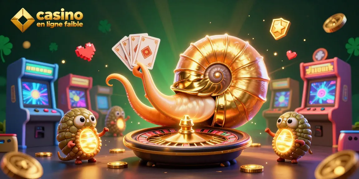 Jouer au casino en ligne fiable avec une illustration spectaculaire d'un nautilus géant animé aux éléments de jeux fluo.