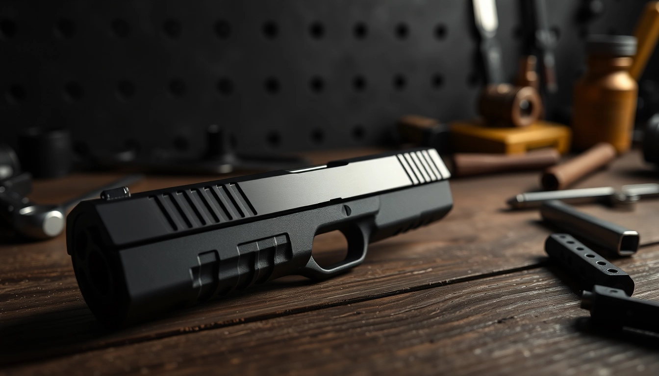 Examine a detailed glock 19 gen 3 slide showcasing its sleek design and robust construction.