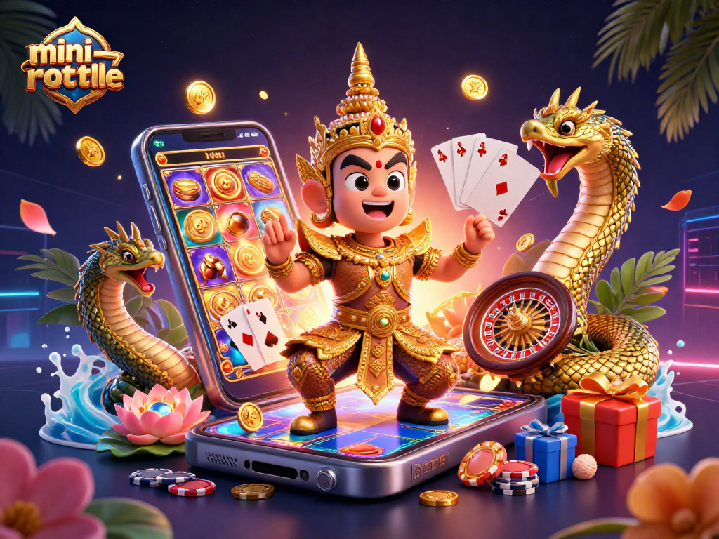 Experience the thrill of mini-roulette with vibrant casino elements and engaging action.