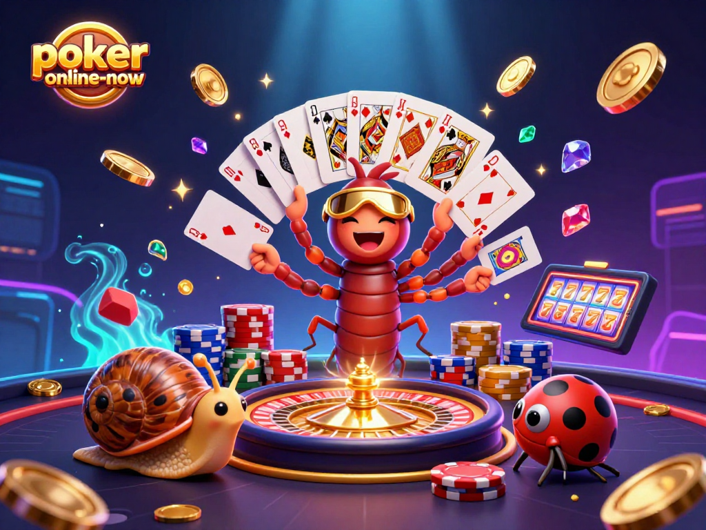 Experience casino poker excitement with poker-online-now's animated dealer and high-roller in action.