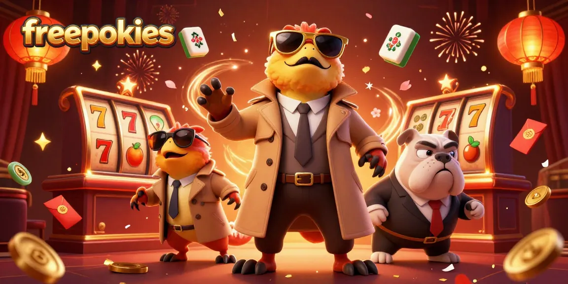 Players spin freepokies and enjoy vibrant casino fun with raptors and colorful elements.