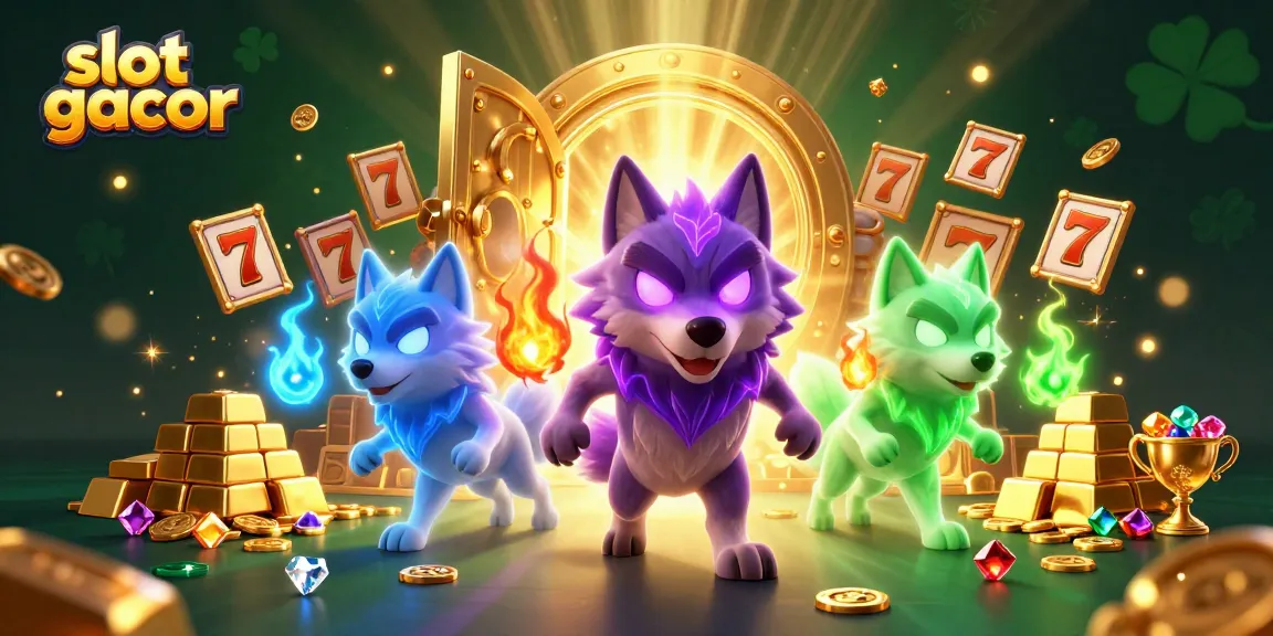 Experience slot gacor excitement with ghostly wolves and treasures in a dynamic 3D scene.
