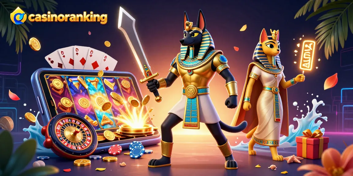 Experience the excitement of casinoranking with Anubis and Bastet in a vibrant gaming scene.