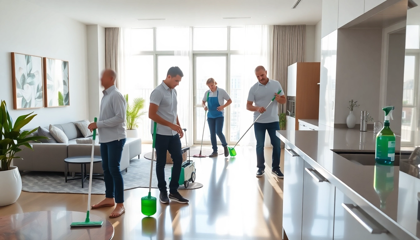 Bond cleaning Logan team thoroughly cleaning a modern apartment with sparkling surfaces.