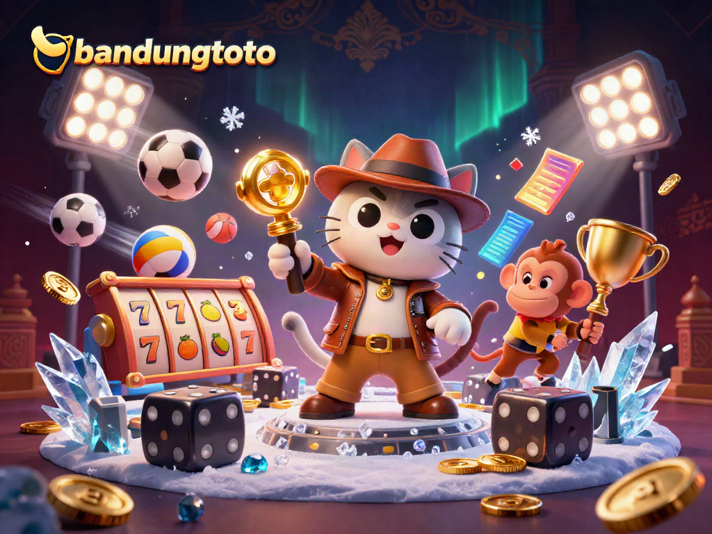 Uncover thrilling bandungtoto treasures with a cat explorer in a dynamic casino setting.