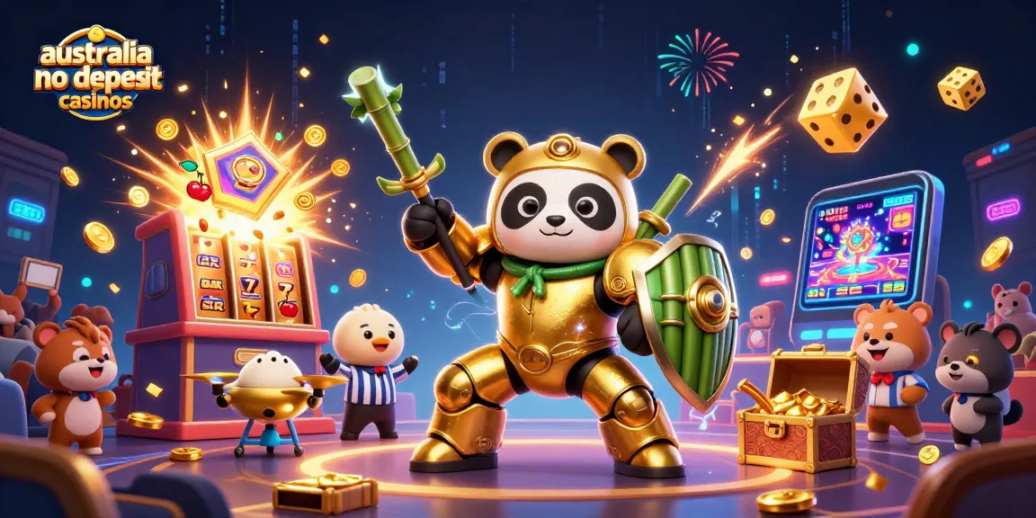 Engage in thrilling play at australia no deposit casinos with vibrant 3D gaming illustration.