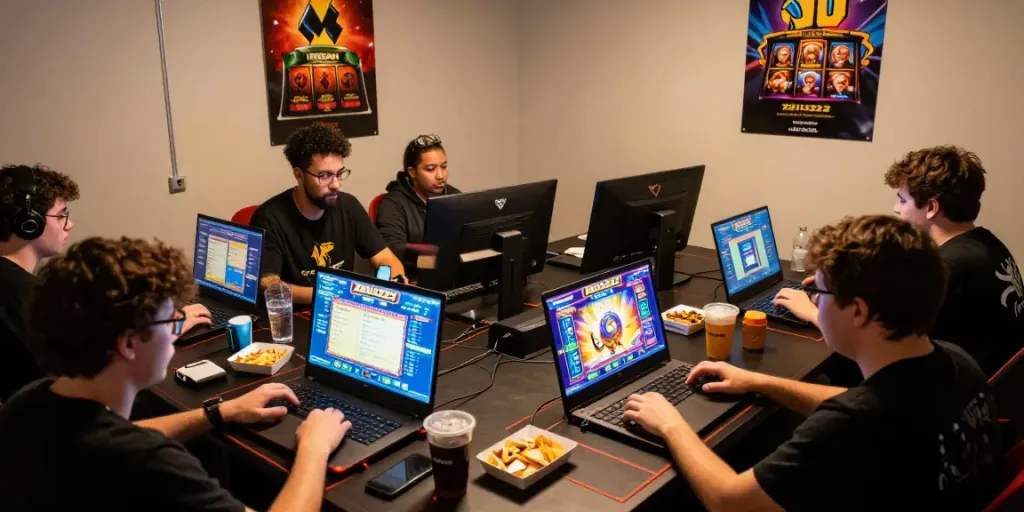 Pengguna ZEUS222 bermain slot online dengan suasana bermain yang seru dan interaktif.