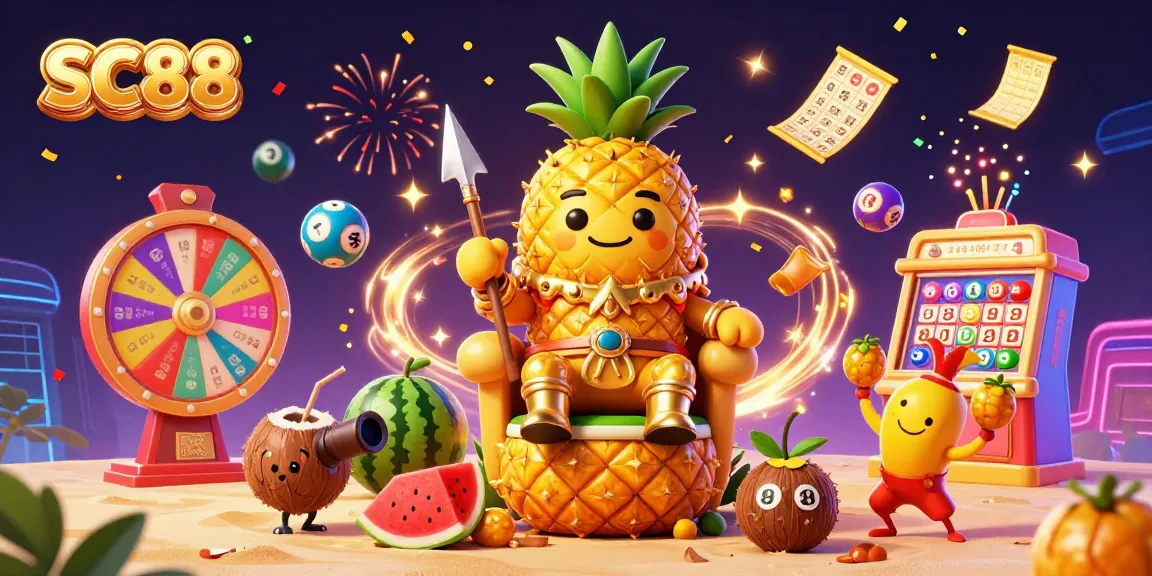 Experience SC88's vibrant online casino scene with a golden pineapple king and dynamic games.