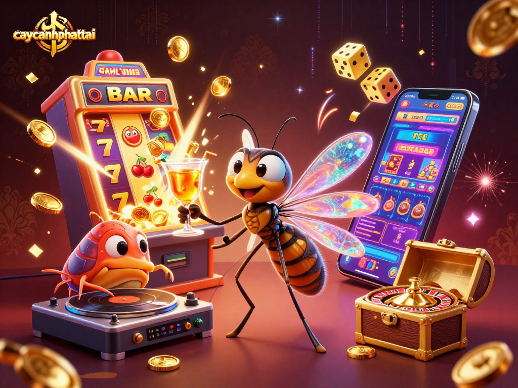 Experience gameplay with caycanhphattai’s vibrant 3D casino illustration, featuring engaging elements and characters.